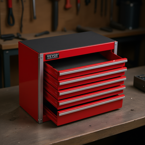 Boîte à outils en métal rouge Vevor 8,6 pouces, 5 tiroirs, organiseur portable pour le rangement en atelier - Product Image 2