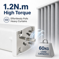 Motor Silencioso para Cortinas Inteligentes, 25dB, Carga de 60KG, Motor Tubular con Parada por Obstáculos, Arranque Suave, 100-240V, CE, IP40, para Cortinas Motorizadas