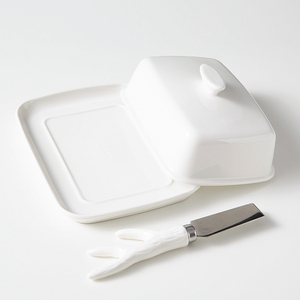 Hyniweiye — plat <span class=keywords><strong>à</strong></span> beurre en porcelaine blanche, odm, avec couvercle, pour comptoir, hôtel, restaurant, en céramique, un bâton - Product Image 5