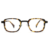 PES523 Nouvelles lunettes optiques rectangulaires populaires de style rétro, en acétate transparent noir écaille de tortue