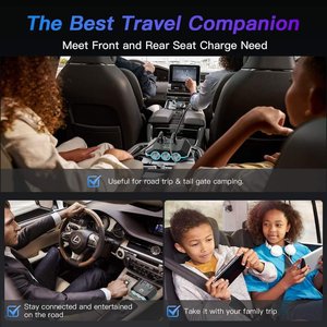 Universal Car Charger <b>Adapter</b> 3 Port USB <b>Charging</b> Hub with LED Display Compass for Dashboard Travel - Product Image 4