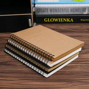 High quality hard back blank paper kraft cheap bulk spiral notebooks,office supplies