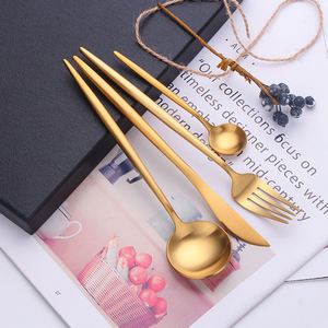 Juego <span class=keywords><strong>de</strong></span> Cubiertos <span class=keywords><strong>de</strong></span> Acero Inoxidable, Cubiertos Bestek con <span class=keywords><strong>Caja</strong></span> <span class=keywords><strong>de</strong></span> <span class=keywords><strong>Madera</strong></span>, Chapado en Oro Brillante, 16 Piezas, 24 Piezas - Product Image 3