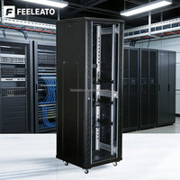 Rak Server Data Center Tipe Lantai 19" 32U/37U/42U dari Baja SPCC dengan Lapisan Powder Coating, Kabinet Jaringan, Proteksi IP20