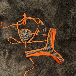 Micro Mini Bikini a Rayas, Traje de Baño Sexy de Lujo, Fabricante Chino, Estampado de Leopardo y Cuadros, con Sujetador Push-Up - Product Image 1