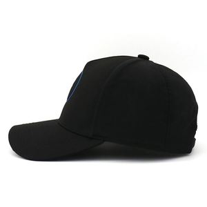 Gorra de Béisbol Negra Clásica Bordada Personalizada al por Mayor, Gorra Deportiva de 5 Paneles, Tela Común, Gorras para Hombre, Poliéster Original - Product Image 3