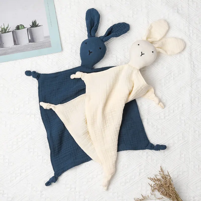 2022 Cotton Gaze Bunny für Neugeborene 27x27cm Kaninchen Tröster Spielzeug Säugling Sicherheits decke Kaninchen Baby Lovey Toy