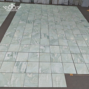 Dalles de marbre vert Ming GOLDTOP, panneaux minces en pierre, placage de pierre vert mousse, poli, installation facile, mur d'accentuation pour magasin de détail - Product Image 1