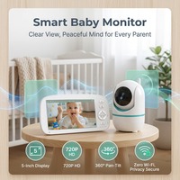 Babyphone vidéo sans Wi-Fi, écran 5 pouces, mode VOX, babyphone vidéo activé par les pleurs, son clair, caméra de surveillance audio bidirectionnelle pour bébé