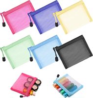 Bolsas de Malla con Cierre para Documentos, Directas de Fábrica, Multicolores, para Almacenamiento de Maquillaje y Artículos de Viaje