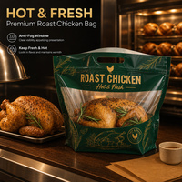 Sac d'emballage pour poulet chaud, compatible micro-ondes, personnalisé, de qualité alimentaire, avec fermeture éclair, pour poulet rôti et frit à emporter