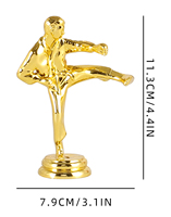 Estatuas y Figuras Personalizadas de Alta Gama en Plástico Dorado GZ-08 para Jugadores de Wushu y Kickbox, Componentes para Trofeos y Recuerdos