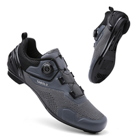 Chaussures de cyclisme de course d'extérieur en tissu tissé respirant rouge avec boucle rotative à ajustement rapide – Fabricants de chaussures de cyclisme