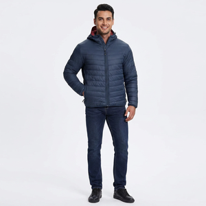 Blousons matelassés noirs pour homme, haute qualité, manches longues, blousons matelassés en duvet, temps froid, hiver, décontracté, tricoté - Product Image 1