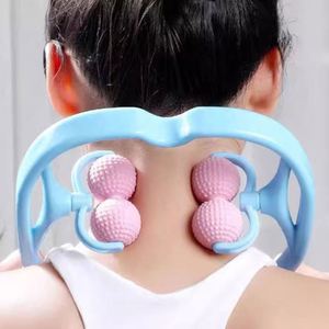 Pain Relief Device 4 Ball Stretcher Point <b>Massage</b> <b>Tools</b> Hand Roller Shoulder Neck Massager - Product Image 4