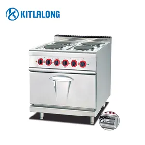Kitl along gewerbliche Küchengeräte Elektroherd mit 4 runden Koch platte mit Backofen Elektroherd