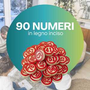 La Tombola Napoletana con 48 Cartelle, Tabellone Smorfia, 90 Números de Madera y Cesta de Mimbre - Product Image 5
