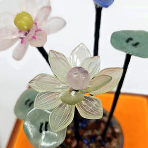 زخرفة جديدة على الطراز الصيني من اليشم اللوتس فنغ شوي مناسبة لديكور المنزل وهدايا الأعمال - Product Image 6