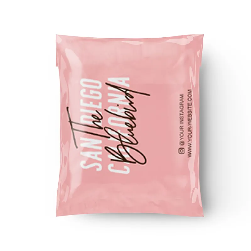 Embalagem de roupas do envelope do envio da impressão dos maiores poly de plástico rosa