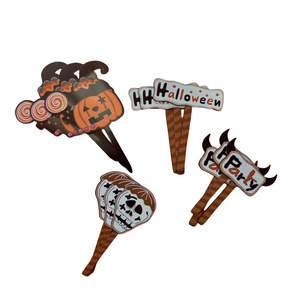 ของตกแต่งคัพเค้กฮาโลวีนรูปน้ำผึ้งและของหวาน อะคริลิก 12 ชิ้น สำหรับตกแต่งเค้กในงานปาร์ตี้ - Product Image 4