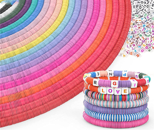 7200 Pcs Clay Beads Letter Beads Box 20 Colors 6mm Flat Round Polymer Clay Colorful Heishi Clay Beads DIY Bracelets