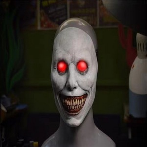 Máscara de Látex para Disfraz de Halloween, Máscara de Demonio Sonriente con Ojos Blancos, para Fiestas de Disfraces y Juegos de Rol de Terror - Product Image 5
