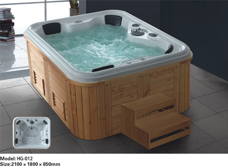 Piscine extérieure jacuzzi chaude tube de bain grand SPA avec Jets baignoire en bois baignoire de massage contrôlée par ordinateur
