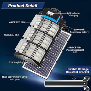Lámpara Solar LED de Alta Luminosidad IP65, 3500K Blanco Cálido, 150 Lm/W para Jardín, 3000W/8000W, Montaje en Pared, Control por Sensor - Product Image 2