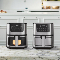 Friteuse à air électrique en acier inoxydable 4,5 L, grille-pain à convection, design moderne carré, économie d'énergie, hôtel, vente chaude