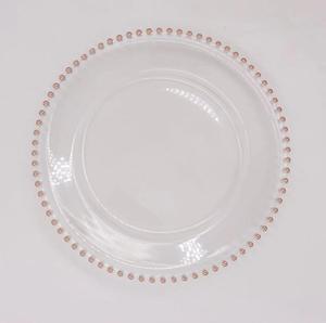 Assiettes <span class=keywords><strong>de</strong></span> Présentation Rondes en Plastique Transparent <span class=keywords><strong>de</strong></span> 13 Pouces, Bordure Perles Or Rose, Fournitures <span class=keywords><strong>de</strong></span> Décoration pour <span class=keywords><strong>Mariage</strong></span> et <span class=keywords><strong>Anniversaire</strong></span> - Product Image 5