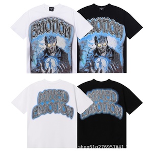 Maglietta Unisex a Maniche Corte <span class=keywords><strong>in</strong></span> Puro Cotone Traspirante con Strass Termoadesivi a Forma di Angelo, Stile High Street, Vestibilità Ampia, Collezione Cross-border Fashion MIXED EMOTION - Product Image 2