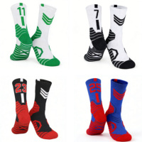 Chaussettes de basketball Elite pour hommes, multicolores, longues, à fond en tissu éponge, absorbant la transpiration, tricotées, respirantes