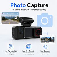 Caméra embarquée FYDZ 4K+2K WiFi APP avec écran IPS 3,2 pouces, commande vocale IA, capture photo, vision nocturne, enregistrement en boucle, design discret, 256 Go