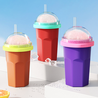 Nouvelle Tasse à Glace Pilée Design Moderne Été 2026 – Refroidissement Rapide, Silicone Alimentaire Réutilisable avec Capuchon et Paille – Idéale pour Fêtes et Cadeaux