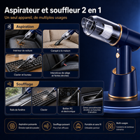 Aspirateur de voiture sans fil 2 en 1 avec souffleur, mini aspirateur portable pour le nettoyage automobile OEM ODM