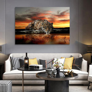 Arte Mural de Animales <span class=keywords><strong>Africanos</strong></span> para Baño, Decoración con un Atractivo Guepardo, Decoración de Pared con Obras de Arte de Lujo para Sala de Estar, Decoración del Hogar - Product Image 4