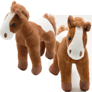 Peluche de Pony <span class=keywords><strong>Pinto</strong></span> Realista - <span class=keywords><strong>Caballo</strong></span> de Peluche Hecho a Mano con Diseño de Parches para Coleccionistas y Decoración Western - Product Image 4