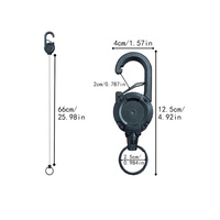 Porte-badge rétractable en plastique robuste Yyx avec cordon, tactique, personnalisé avec porte-clés