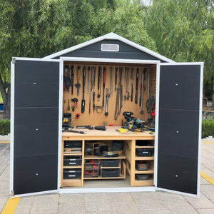 Multifunctional Storage Shed Rectangle Engineered <b>Wood</b> Waterproof Outdoor <b>Tools</b> Organizer Garden Workshop Storage <b>Boxes</b> Bins - Product Image 1