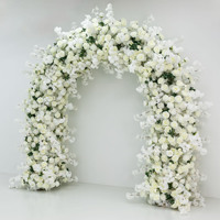 Arche de fleurs artificielles en forme de U de 240 cm pour décoration de mariage, support de guidage de fond de scène, cadre en fer pour rangée de portes