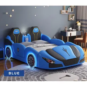 Mais novo Eco-friendly SD-T600 Race carro em forma LED luzes soa carro crianças cama