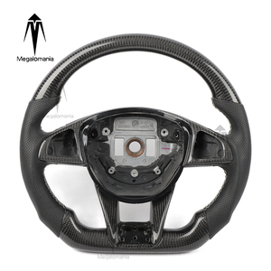 Volante <span class=keywords><strong>de</strong></span> Cuero y Fibra <span class=keywords><strong>de</strong></span> Carbono Compatible con Mercedes-Benz W205 W204 W222 C63 GLA GLC A45 E63 S63 G63 GLS - Product Image 4
