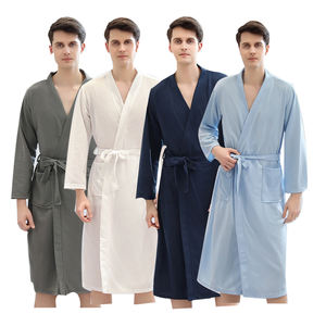 Logo personalizzato abbigliamento da notte da <span class=keywords><strong>uomo</strong></span> di lusso Hotel Spa Waffle <span class=keywords><strong>accappatoio</strong></span> da <span class=keywords><strong>uomo</strong></span> <span class=keywords><strong>accappatoio</strong></span> Unisex in cotone - Product Image 1