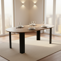Table à manger moderne en panneaux de bois Gelin, pliable et stable, avec pieds en métal écologiques, couleur/taille personnalisables, faible MOQ