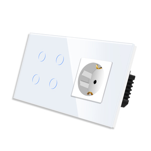 Tuya WiFi 16A Enchufe Schuko eléctrico estándar de la UE 4 Gang Single Live Wall Light Interruptores táctiles Enchufe Producto Enchufes - Product Image 3