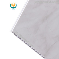 Panneau mural en PVC de 10mm d'épaisseur en marbre gris doux pour décoration murale intérieure de pièce humide