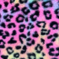 Tissu en fausse fourrure de lapin douce, imprimé arc-en-ciel, 100% polyester, personnalisé, pour couverture de bébé, vêtements, jouets, vêtements de maison