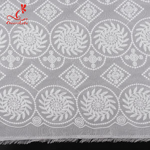 Gypslife — tissu de dentelle <span class=keywords><strong>suisse</strong></span> à forme géométrique, Voile d'organza brodé sur mousseline de soie - Product Image 5