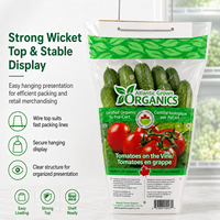 Fabrikant aangepaste logo transparante plastic verpakkingen voor groenten en fruit, wicketzakken, food grade CPP trapezium sla zakken