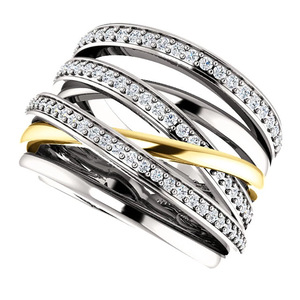 Anello da Donna Multifila con Zirconia Cubica, Gioiello alla Moda per Dito - Product Image 4